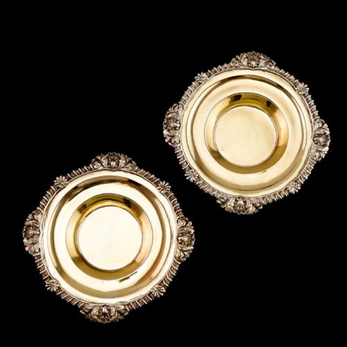 fig 4. Magnificent Antique Georgian Solid Silver Gilt Dish/Salt Pair - Barnard 1814