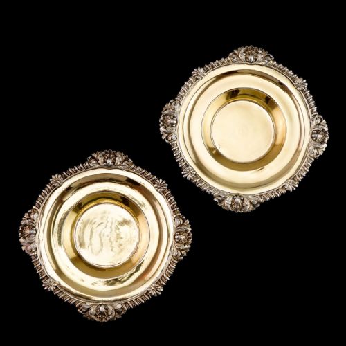 fig 5. Magnificent Antique Georgian Solid Silver Gilt Dish/Salt Pair - Barnard 1814