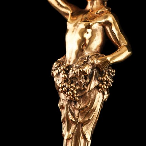 fig 9. Antique Solid Silver Gilt Candlesticks Figural/Caryatid Design - J.C. Klinkosch c.1870