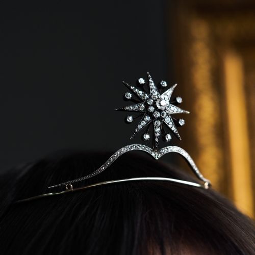 ANTIQUE VICTORIAN DIAMOND TIARA STARBURST WITH CONVERTIBLE BROOCHPENDANT C1890 - ADDITIONAL PHOTO 20