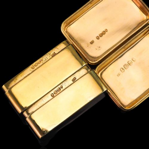 fig 4. Antique Georgian Solid Silver Gilt Lidded Box/Snuff Box Pair - Archibald Douglas 1827