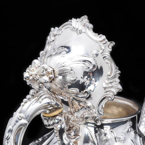 fig 2. Antique Victorian Solid Silver Teapot in Louis XV Rococo Style - Barnard 1854