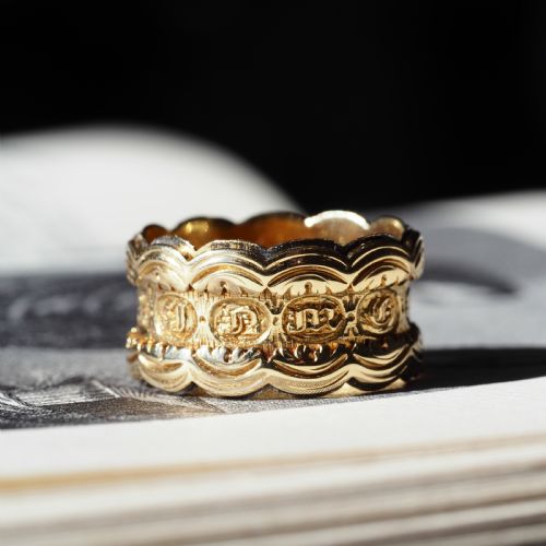 fig 9. Antique Georgian 18K Gold Memory Ring - English, London 1831