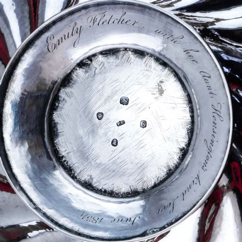 fig 6. Antique Solid Silver Georgian Bowl, Twin Handle Wrythen & Profusely Chased Motifs - Edward Edwards 1834