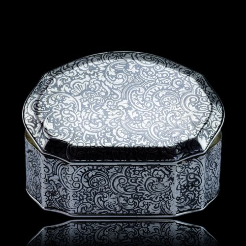 ANTIQUE FRENCH SOLID SILVER NIELLO TABLE SNUFF BOX C1880 - ADDITIONAL PHOTO 3