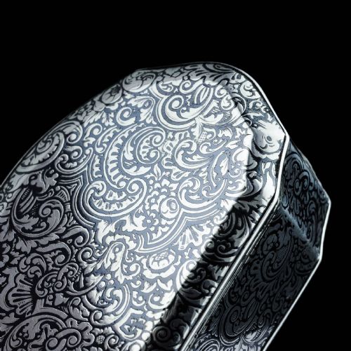 ANTIQUE FRENCH SOLID SILVER NIELLO TABLE SNUFF BOX C1880 - ADDITIONAL PHOTO 7