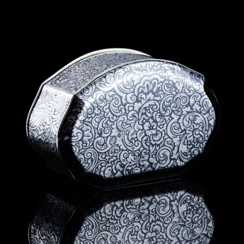 ANTIQUE FRENCH SOLID SILVER NIELLO TABLE SNUFF BOX C1880 - ADDITIONAL PHOTO 20