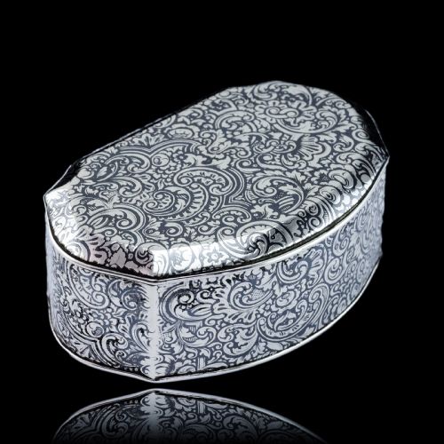 ANTIQUE FRENCH SOLID SILVER NIELLO TABLE SNUFF BOX C1880 - ADDITIONAL PHOTO 23