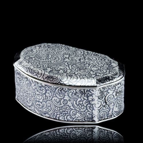 ANTIQUE FRENCH SOLID SILVER NIELLO TABLE SNUFF BOX C1880 - ADDITIONAL PHOTO 24