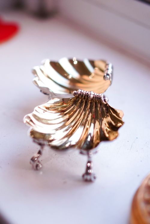 ANTIQUE GEORGIAN SOLID SILVER SCALLOP SHELL SALTSBUTTER DISHES ROCOCO DESIGN EDWARD FARRELL 1830 - ADDITIONAL PHOTO 1