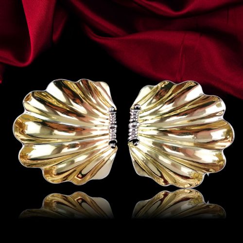 ANTIQUE GEORGIAN SOLID SILVER SCALLOP SHELL SALTSBUTTER DISHES ROCOCO DESIGN EDWARD FARRELL 1830 - ADDITIONAL PHOTO 2