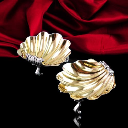 ANTIQUE GEORGIAN SOLID SILVER SCALLOP SHELL SALTSBUTTER DISHES ROCOCO DESIGN EDWARD FARRELL 1830 - ADDITIONAL PHOTO 6