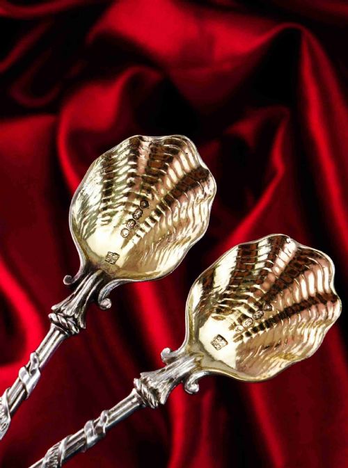 Antique Solid Silver Pair of Spoons, Salters Company - Smith, Nicholson & Co 1858