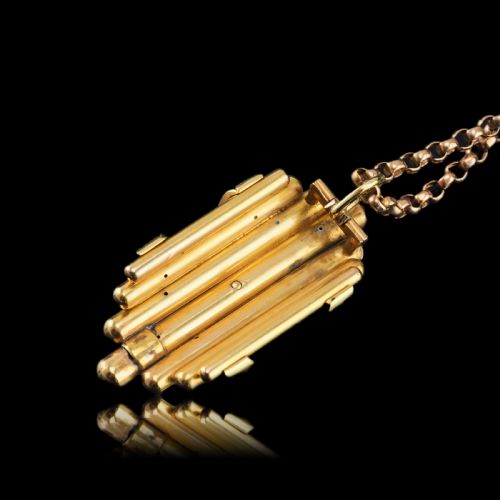 ANTIQUE VICTORIAN 18K GOLD ROSE CUT DIAMOND BLUE ENAMEL PENDANT C1880 - ADDITIONAL PHOTO 16