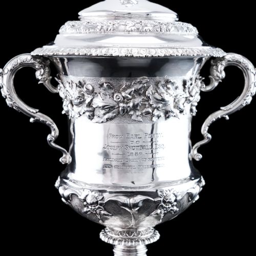 fig 6. Antique Georgian Solid Silver Cup/Wine Cooler with Lid, Earl Interest - Barnards 1826
