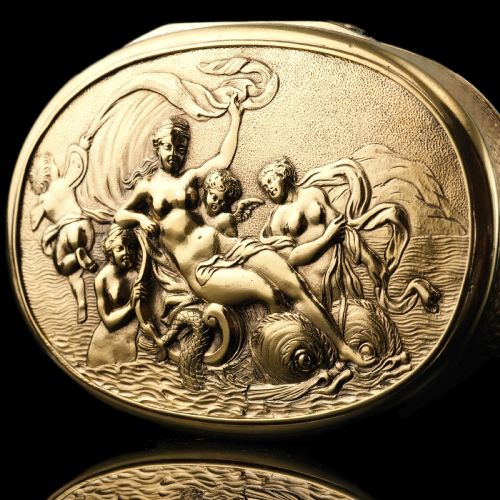 ANTIQUE GEORGIAN SILVER GILT SNUFF BOX SCENE OF VENUS LONDON 1810 - ADDITIONAL PHOTO 1