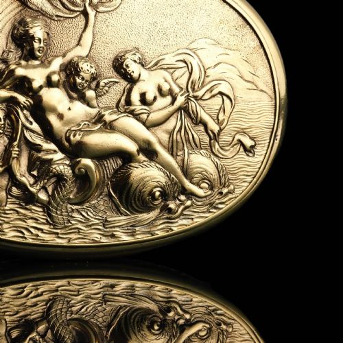ANTIQUE GEORGIAN SILVER GILT SNUFF BOX SCENE OF VENUS LONDON 1810 - ADDITIONAL PHOTO 3