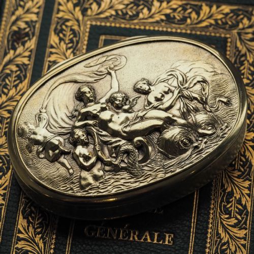 ANTIQUE GEORGIAN SILVER GILT SNUFF BOX SCENE OF VENUS LONDON 1810 - ADDITIONAL PHOTO 10