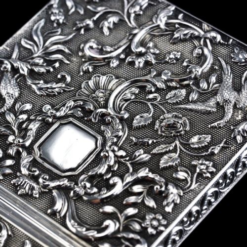 fig 4. Antique Georgian Solid Silver Card Case with Gorgeous Decorations - Joseph Willmore 1836