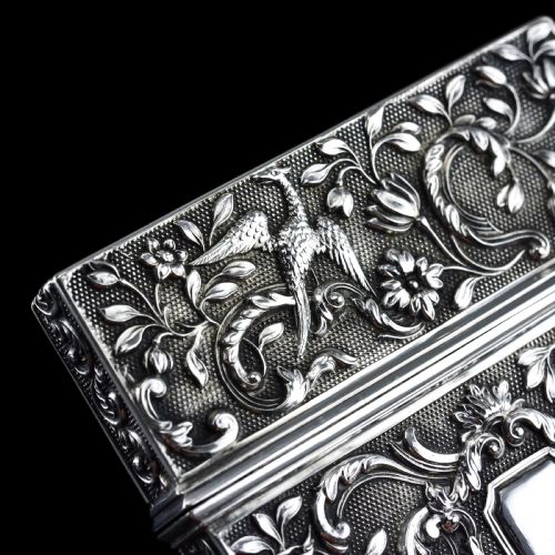 fig 5. Antique Georgian Solid Silver Card Case with Gorgeous Decorations - Joseph Willmore 1836