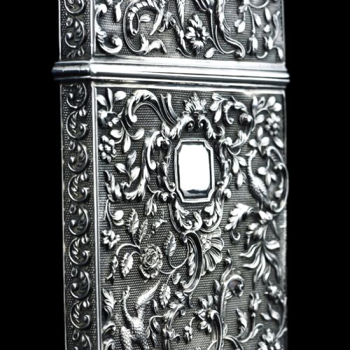 fig 10. Antique Georgian Solid Silver Card Case with Gorgeous Decorations - Joseph Willmore 1836