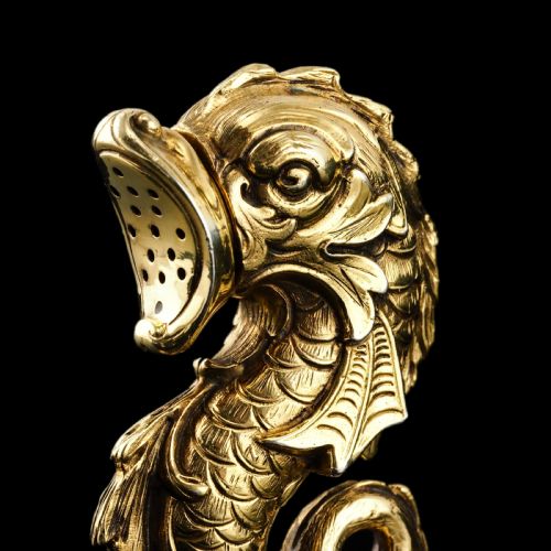 fig 1. Sterling Silver Gilt Salt and Pepper Shakers in the form of Fish/Dolphin
