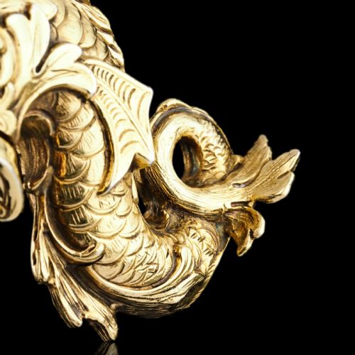 fig 4. Sterling Silver Gilt Salt and Pepper Shakers in the form of Fish/Dolphin