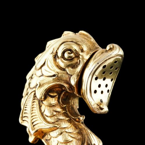 fig 5. Sterling Silver Gilt Salt and Pepper Shakers in the form of Fish/Dolphin