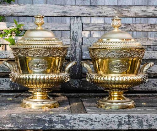 Antique Georgian Solid Silver Gilt Cup/champagne Cooler 7.9kg - William Burwash 1818