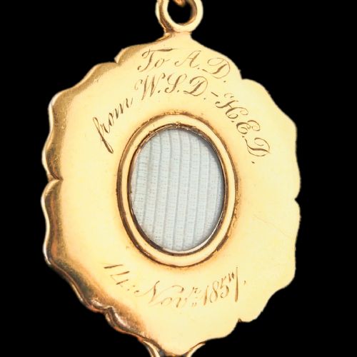 ANTIQUE VICTORIAN HOLBEINESQUE PENDANT NECKLACE GARNETS PEARLS 18K GOLD C1857 - ADDITIONAL PHOTO 12