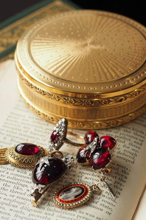 ANTIQUE VICTORIAN GARNET ETRUSCAN REVIVAL PENDANT NECKLACE 15K GOLD C1880 - ADDITIONAL PHOTO 18