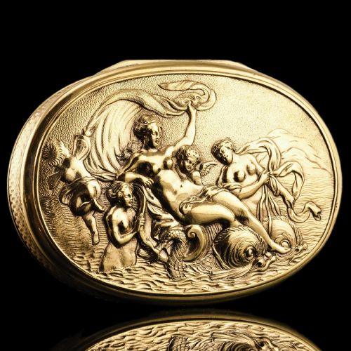 ANTIQUE GEORGIAN SILVER GILT SNUFF BOX SCENE OF VENUS LONDON 1810 - ADDITIONAL PHOTO 1