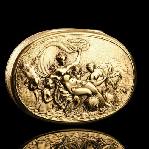 ANTIQUE GEORGIAN SILVER GILT SNUFF BOX SCENE OF VENUS LONDON 1810 - ADDITIONAL PHOTO 3