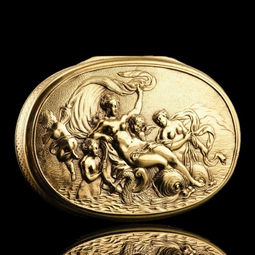 ANTIQUE GEORGIAN SILVER GILT SNUFF BOX SCENE OF VENUS LONDON 1810 - ADDITIONAL PHOTO 4