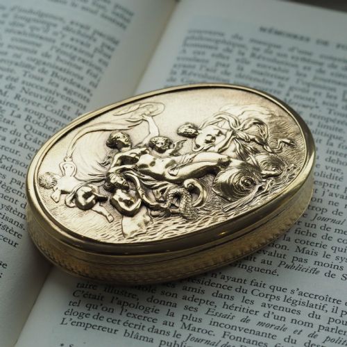 ANTIQUE GEORGIAN SILVER GILT SNUFF BOX SCENE OF VENUS LONDON 1810 - ADDITIONAL PHOTO 10