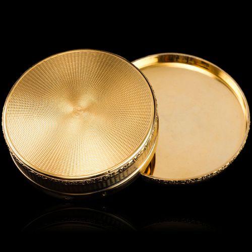 fig 3. Antique French Solid Silver Gilt Vermeil Circular Box - c.1900