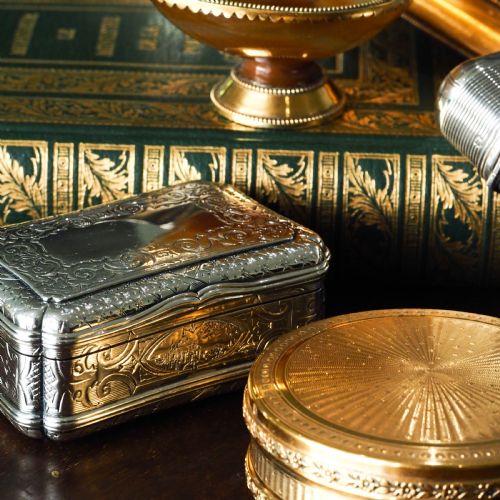 fig 7. Antique French Solid Silver Gilt Vermeil Circular Box - c.1900