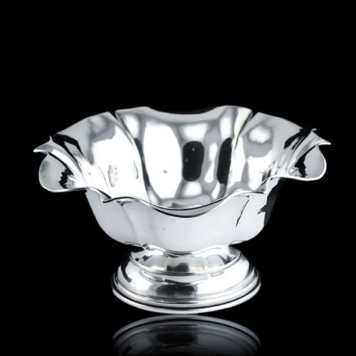 ANTIQUE SOLID SILVER BOWL FLAREDFLORAL DESIGN AUSTRO HUNGARIAN C1880 - ADDITIONAL PHOTO 2