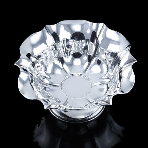 ANTIQUE SOLID SILVER BOWL FLAREDFLORAL DESIGN AUSTRO HUNGARIAN C1880 - ADDITIONAL PHOTO 21
