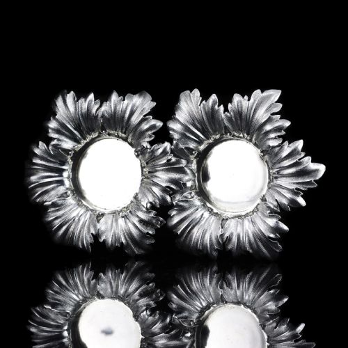 ANTIQUE VICTORIAN SOLID SILVER SALTSSMALL DISHES WITH FABULOUS FOLIATE CHASING BARNARDS 1840 - ADDITIONAL PHOTO 9