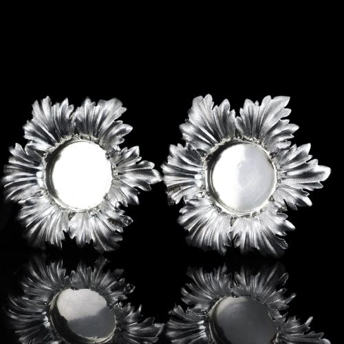 ANTIQUE VICTORIAN SOLID SILVER SALTSSMALL DISHES WITH FABULOUS FOLIATE CHASING BARNARDS 1840 - ADDITIONAL PHOTO 10