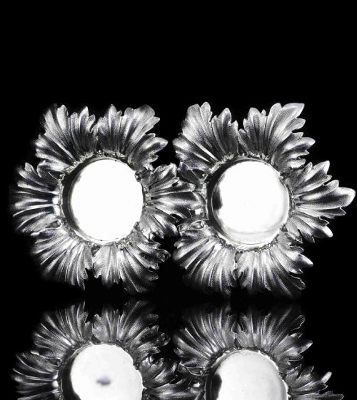 ANTIQUE VICTORIAN SOLID SILVER SALTSSMALL DISHES WITH FABULOUS FOLIATE CHASING BARNARDS 1840