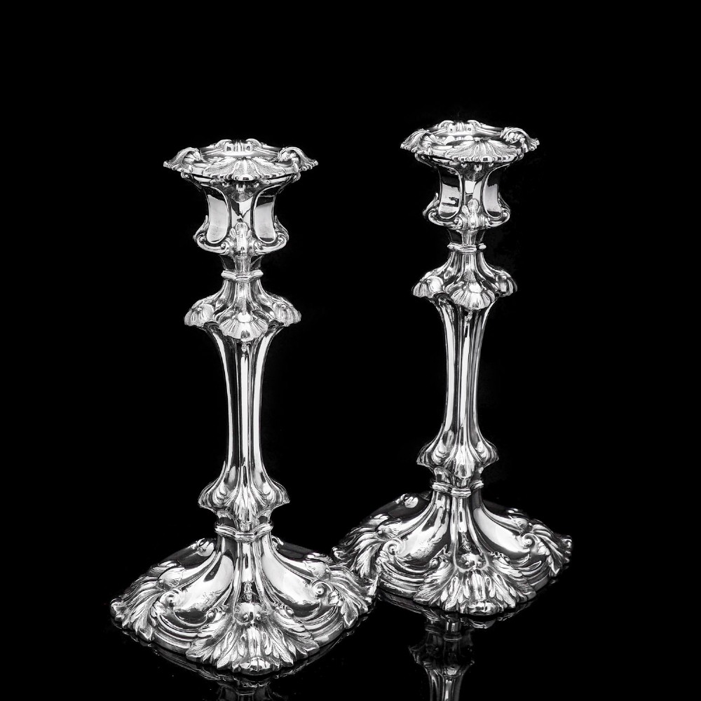 A Marvelous Pair of Sterling Silver Georgian Candlesticks - Henry Wilkinson & Co 1837