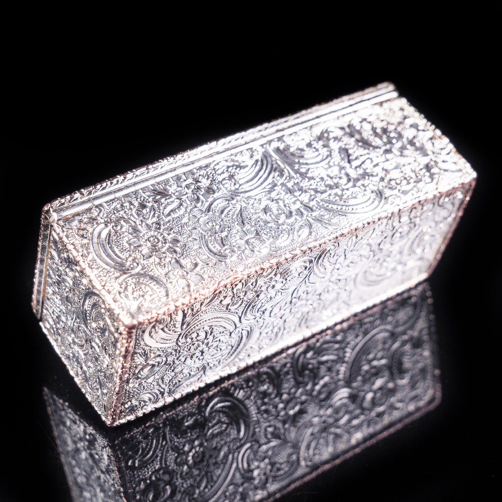 Magnificent Georgian Rose Gold & Silver Table Snuff Box - William Parker 1824 View X