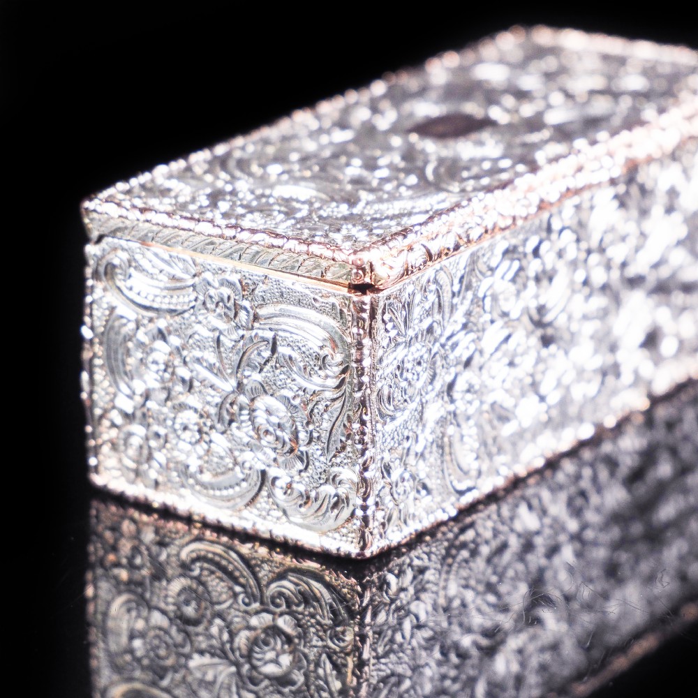 Magnificent Georgian Rose Gold & Silver Table Snuff Box - William Parker 1824 View XI