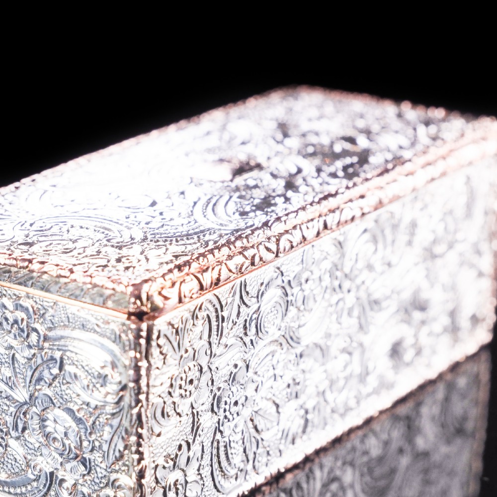 Magnificent Georgian Rose Gold & Silver Table Snuff Box - William Parker 1824 View XIII