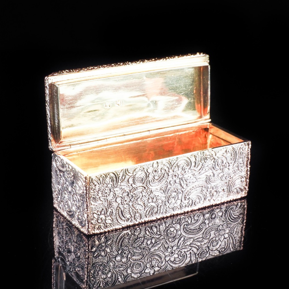 Magnificent Georgian Rose Gold & Silver Table Snuff Box - William Parker 1824 View XIV