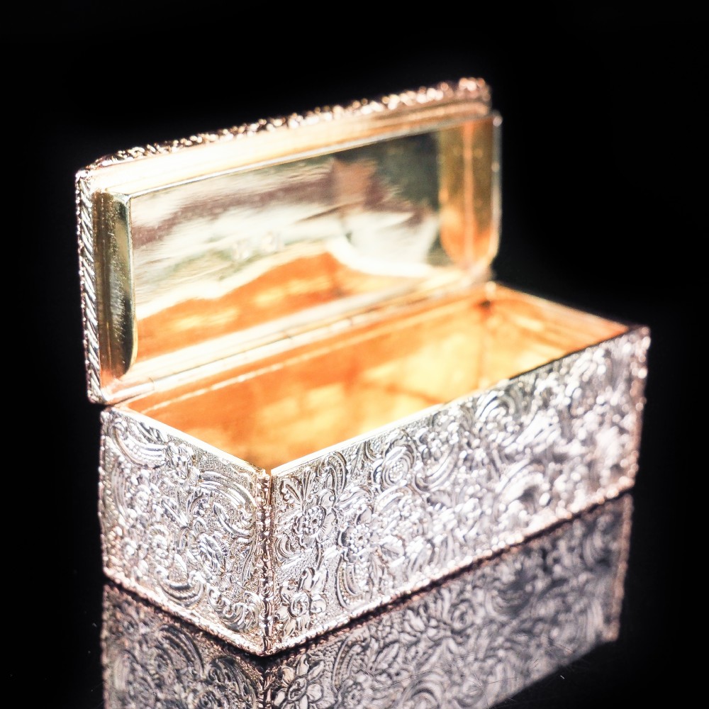 Magnificent Georgian Rose Gold & Silver Table Snuff Box - William Parker 1824 View XVIII