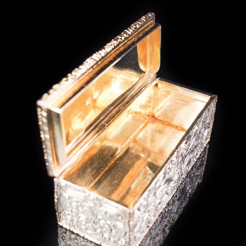 Magnificent Georgian Rose Gold & Silver Table Snuff Box - William Parker 1824 View XX