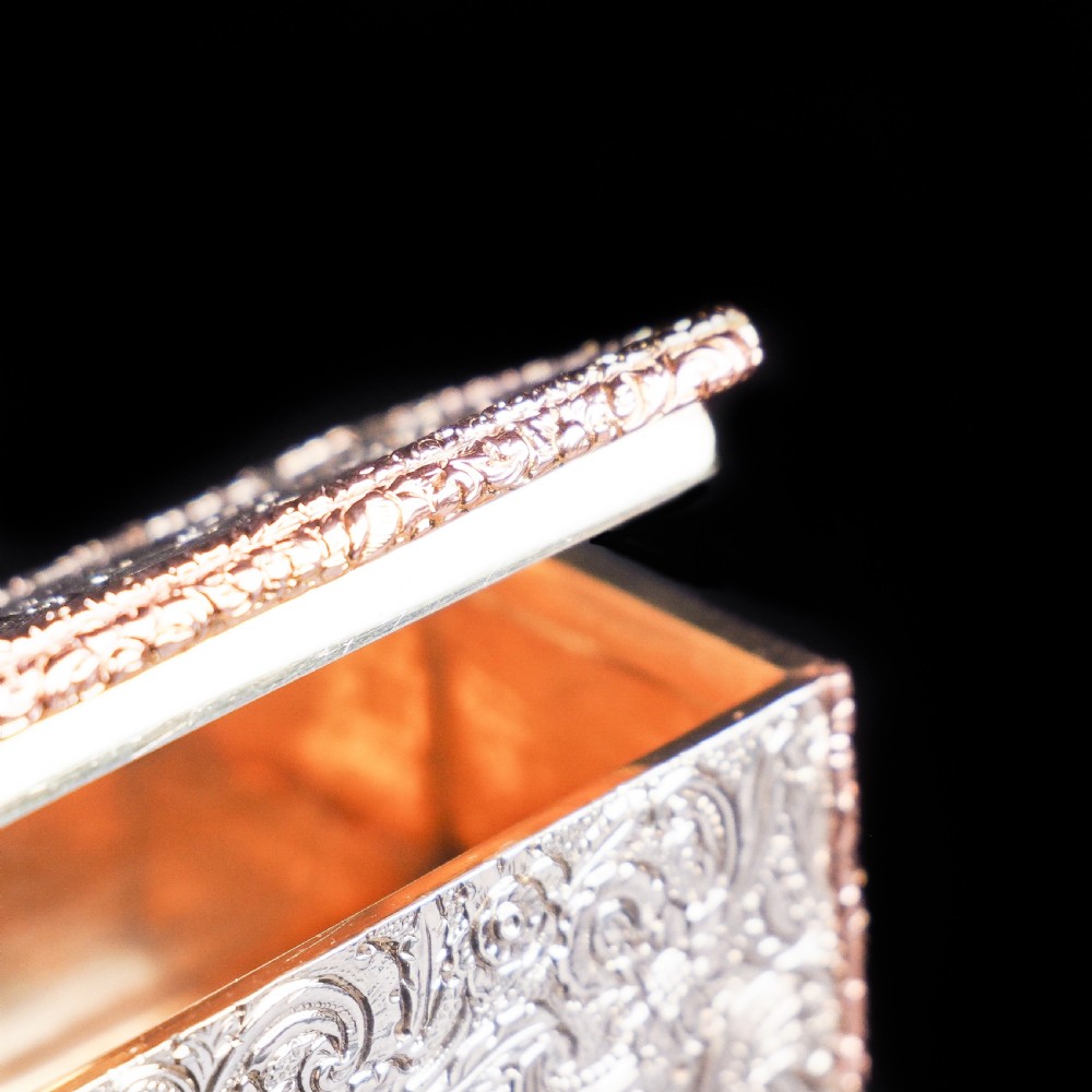 Magnificent Georgian Rose Gold & Silver Table Snuff Box - William Parker 1824 View XXV